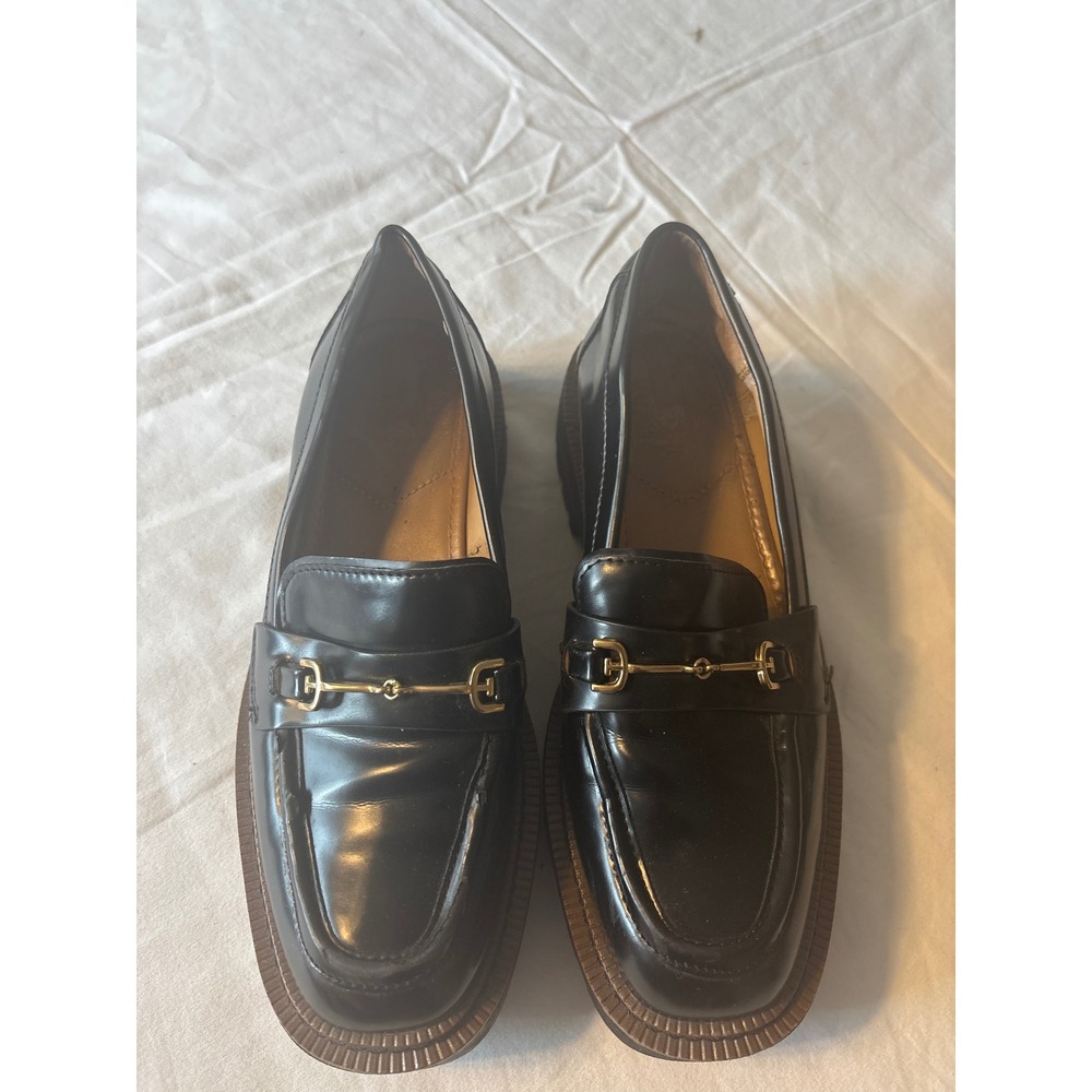 Sam Edelman Bit Loafers Womens 6.5 Black  Lug Sole Horsebit Slip On